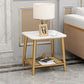 Rectangle Slate Top Side Table 21.65" Tall Metal 4 Legs End Table with Shelf Clearhalo 'Coffee & Accent Tables' 'End & Side Tables' 'end_side_tables' 'furn' 'furn_end_side_tables' 'Furniture' 'Living Room Furniture' 1200x1200_cfbd8844-dff8-490c-8f50-e0707fc2d6d0
