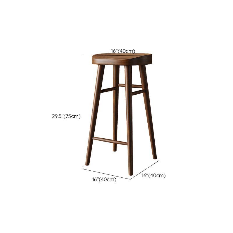 Scandinavian Dining Stools Solid Wood Bar Stools with Footrest