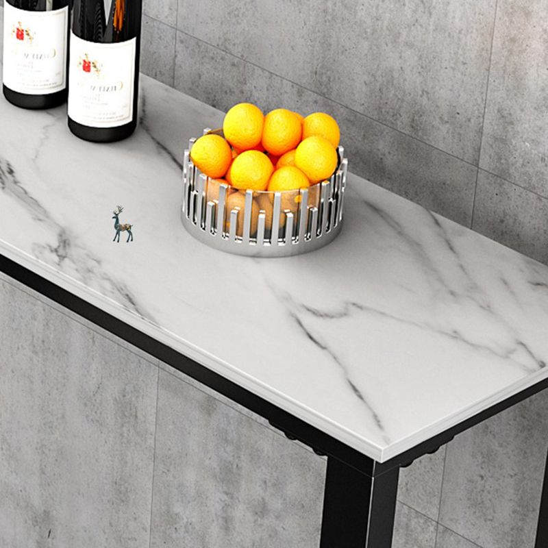 Glam Style Bar Tabel 42-inch Hoogte Stone Top Bistro Tafel met gouden voetstuk