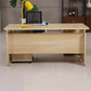 Modern Rectangular Shaped Natural Office Desk Wooden without Drawers