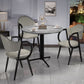 Stone Dining Table Traditional Luxury Dining Site Table with Tripod Base Clearhalo ' dining_table' 'Dining Tables & Seating' 'Dining Tables' 'furn' 'furn_dining_table' 'Furniture' 'furniture_dining_table' 'Kitchen & Dining Furniture' 'kitchen&dining_furn' 'kitchen' 'kitchen_dining_table' 1200x1200_cfc1398f-dfba-4964-8e0a-afc2e4f77ea4