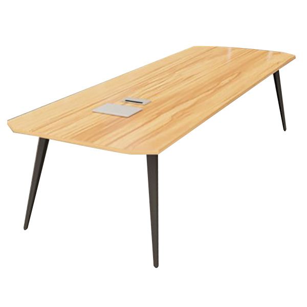 Industrial Parsons Office Desk Natural and Black Writing Desk Clearhalo 'furn' 'furn_office_desk' 'Furniture' 'Office Desks' 'Office Furniture' 'office_desk' 1200x1200_cfc1461d-dd6b-42c9-acb9-100f066da408