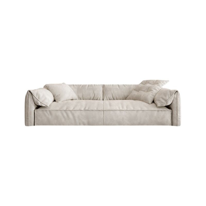 Scandinavian Faux Leather Sofa Pillow Top Arm Couch in Gray/Beige Clearhalo 'furn' 'furn_sofas' 'Furniture' 'furniture_sofas' 'Living Room Furniture' 'Sofa' 'sofas' 1200x1200_cfc23300-5536-4fc2-95ad-92076f16e591