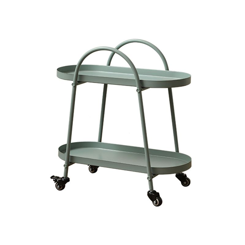 Tavolo da goccia a doppio livello del vassoio contemporaneo tavolo da diapositiva ovale con archiviazione