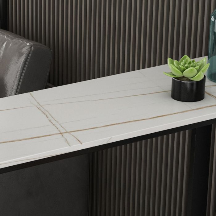 Rechthoek bar eettafel eigentijdse bar eettafel met bok in zwart