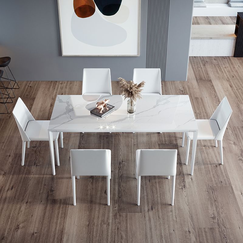 Moderne Rechteck Diniate Set 1/4/5/7 Stück Stein Top Esstisch Set