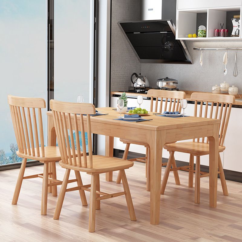 Minimalist Brown Standard Dining Set Rectangle Shape Solid Wood Dining Set with 4 Legs Table Clearhalo 'Dining Room Sets' 'Dining Tables & Seating' 'dining_room_set' 'furn' 'furn_dining_room_set' 'Furniture' 'furniture_dining_room_set' 'Kitchen & Dining Furniture' 'kitchen&dining_furn' 'kitchen' 1200x1200_cfc56ea3-56dc-41f8-afce-910841998873