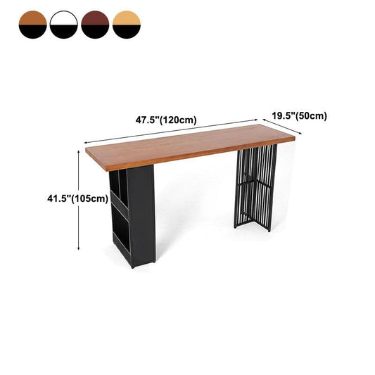 Living Room Solid Wood Bistro Table Rectangle Storage Pub Height Dining Table Clearhalo 'Bar Furniture' 'Bar Tables' 'bar_tables' 'furn' 'furn_bar_tables' 'Furniture' 'furniture_bar_tables' 'Kitchen & Dining Furniture' 1200x1200_cfc62327-c43e-492d-8934-2d0492150c6f