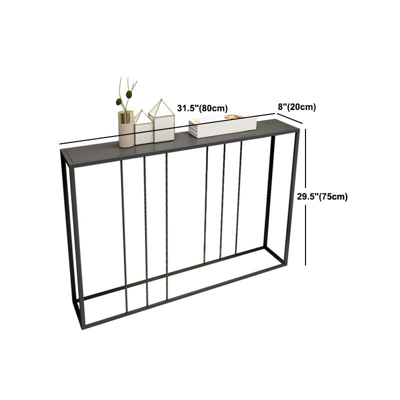 Tavolo di divano console di ferro contemporaneo Rettangolo Black End Table per Hall