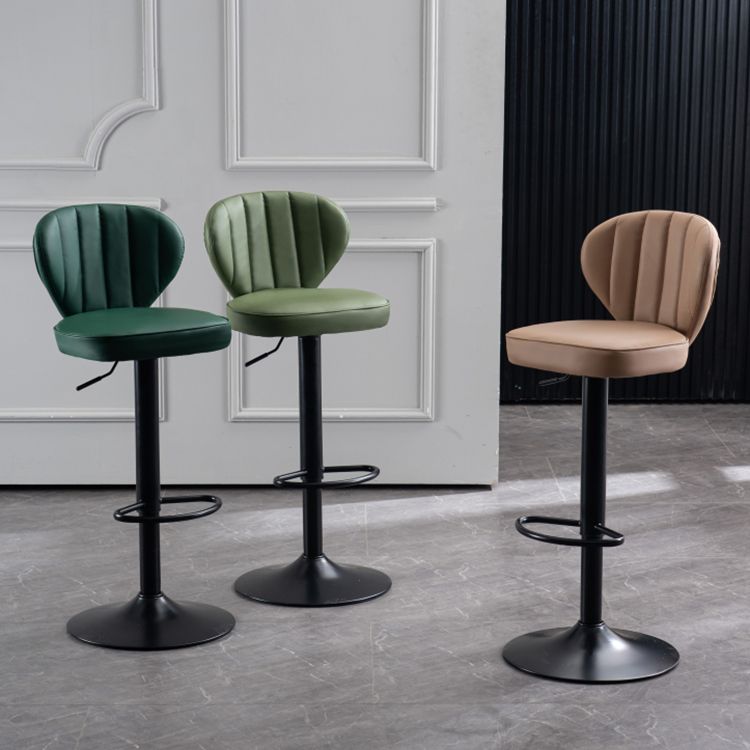 Modern Adjustable Barstool Leather Cushion Bar Stool for Living Room Clearhalo 'Bar Furniture' 'Bar Stools' 'bar_stools' 'furniture_bar_stools' 'Kitchen & Dining Furniture' 'kitchen&dining_furn' 'kitchen' 'kitchen_furn' Furniture' 1200x1200_cfc96f2c-1e5b-4501-ae7b-eb64e84180d8