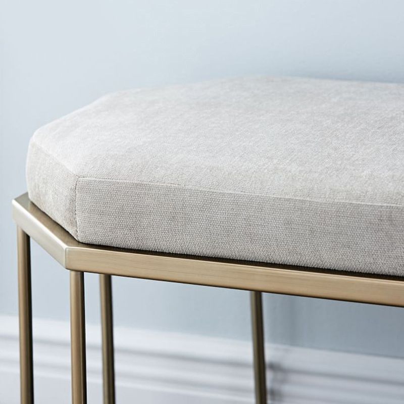 13.8 Inch Wide Cushioned Seating Bench Glam Metal Ottoman Bench Clearhalo 'Benches' 'Chairs & Seating' 'furn' 'furn_benches' 'Furniture' 'Living Room Furniture' 1200x1200_cfc9f36b-5588-4290-8b2e-91d350da77f8