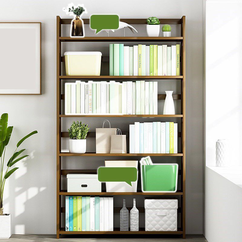 Standard Bamboo Shelf Bookcase Contemporary Brown Open Bookcase Clearhalo 'Bookcases' 'furn' 'furn_bookcases' 'Furniture' 'Office Furniture' 1200x1200_cfca76c9-abf9-4a49-881e-31d9593fc2c7