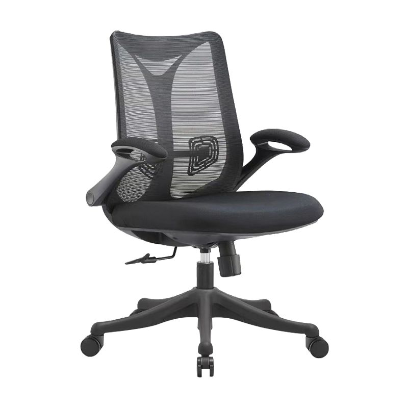Contemporary Swivel Chair Flip-Up Armrest Mesh Mid-Back Office Chair Clearhalo 'furn' 'furn_office_chair' 'Furniture' 'Office Chairs' 'Office Furniture' 'office_chair' 1200x1200_cfccaf00-05e0-416c-af6c-2eb1211f3869