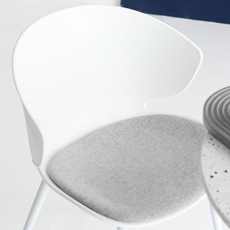 Moderna sala da pranzo imbottita sedia da pranzo in plastica in plastica