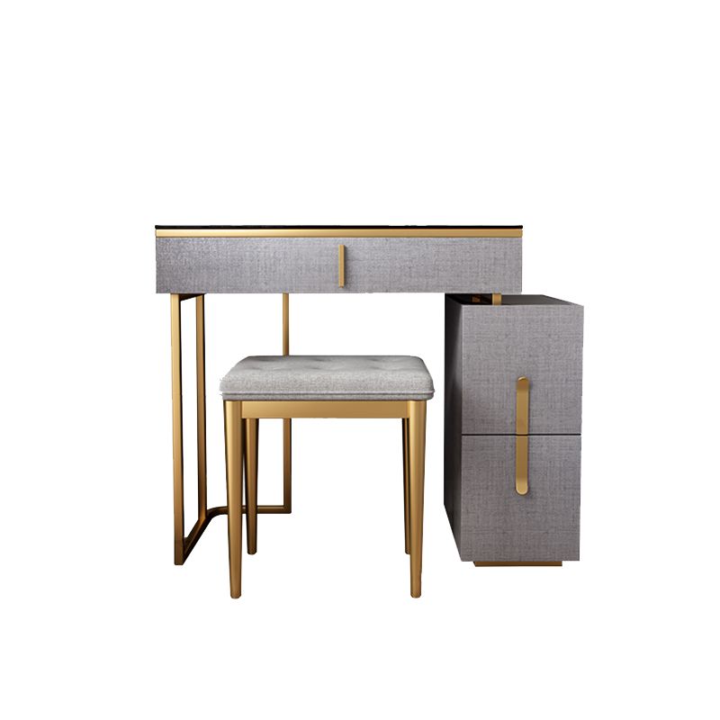 3-Drawer-Gla-Waschtisch mit Stuhlglam 26,4 "W-Schminktisch