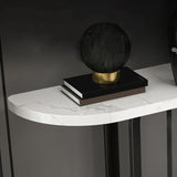 Glam Marble Console Accent Table Half Moon Console Sofa Table for Hall Clearhalo 'Console Tables' 'console_tables' 'Entry & Mudroom Furniture' 'furn' 'furn_console_tables' 'Furniture' 1200x1200_cfd0298c-ff64-42ca-95dd-e50b362b7973