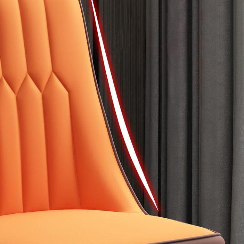 PU lederen eetstoelen industriële Parsons stoel met metalen benen