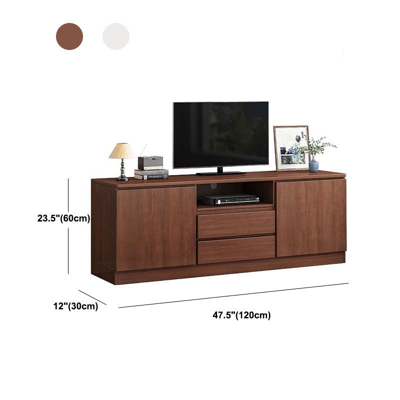 Mobile TV tradizionale H da 58 pollici, supporto TV in legno con 2 ante