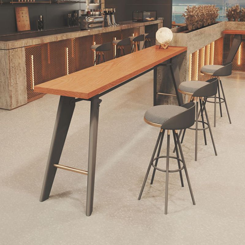 Tavolo da bar rettangolo glam tavolo da vino in legno massiccio con doppio piedistallo