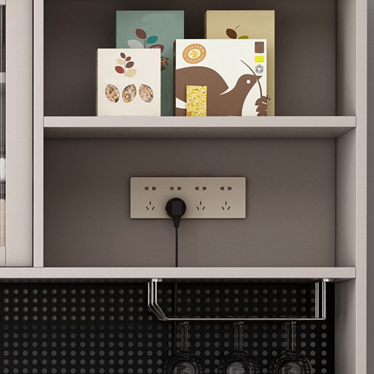 Ultra Modern Glass Doors Dining Hutch Faux Wood Storage Cabinet for Dining Room Clearhalo 'Display & China Cabinets' 'display_china_cabinets' 'furn' 'furn_display_china_cabinets' 'Furniture' 'Kitchen & Dining Furniture' 1200x1200_cfd37c59-e22f-4487-b1b1-67c1332b7a6f