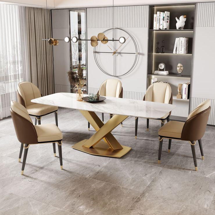 Traditional Luxury Style Dining Table White Rectangle Sintered Stone Table Clearhalo ' dining_table' 'Dining Tables & Seating' 'Dining Tables' 'furn' 'furn_dining_table' 'Furniture' 'furniture_dining_table' 'Kitchen & Dining Furniture' 'kitchen&dining_furn' 'kitchen' 'kitchen_dining_table' 1200x1200_cfd51cc1-b820-432b-bd16-545b810c18eb