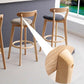 Tabouret de bar en bois de tabouret de comptoir de dossier sans bras industriel avec pédale pour café