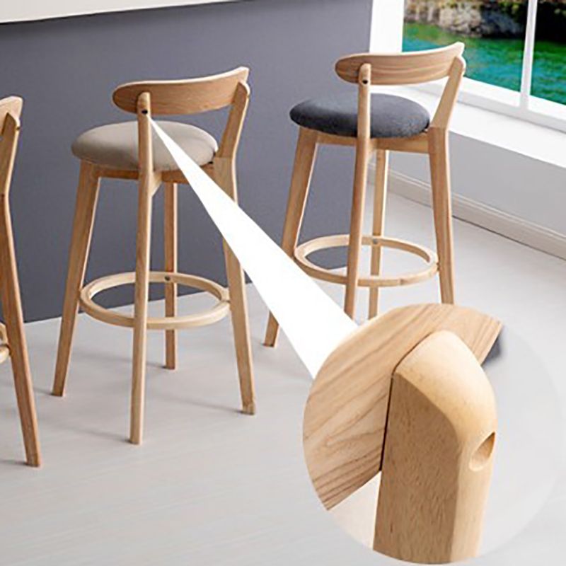 Tabouret de bar en bois de tabouret de comptoir de dossier sans bras industriel avec pédale pour café