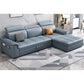 Faux Leather Cushion Back Sectionals 35.43"H Pillow Top Arm Sofa with Storage, Blue Clearhalo 'furn' 'furn_sectionals' 'Furniture' 'furniture_sectionals' 'Living Room Furniture' 'Sectionals' 1200x1200_cfd6298d-c7c2-41c0-a099-b75161c16f97