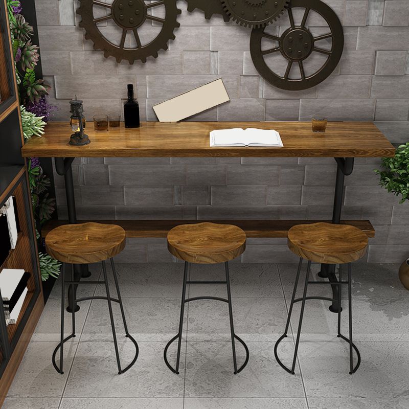 Modern Pub Height Dining Table Iron Solid Wood Pub Table for Patio Clearhalo 'Bar Furniture' 'Bar Tables' 'bar_tables' 'furn' 'furn_bar_tables' 'Furniture' 'Kitchen & Dining Furniture' 1200x1200_cfd64ff4-8b57-4c06-a1a8-53ddf55a113f