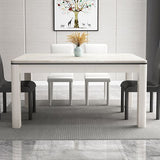 Mid-Century Style Marble Dining Table 4 Legs Wood Base Rectangle Table for Home Clearhalo ' dining_table' 'Dining Tables & Seating' 'Dining Tables' 'furn' 'furn_dining_table' 'Furniture' 'furniture_dining_table' 'Kitchen & Dining Furniture' 'kitchen&dining_furn' 'kitchen' 'kitchen_dining_table' 1200x1200_cfd76ced-afd8-4a9c-8b55-7381bc94669a