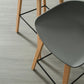 Contemporary Plastic Bucket Bar Stool with Beech Solid Wood Base