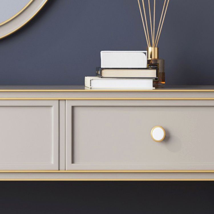 Mirror & 3 Drawers Makeup Vanity Dressing Table Solid Wood Dresser