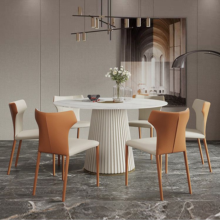 1/3/4/5/7 Pcs Metal Modern Dining Room Set with Round Pedestal Base Table Dinette Set Clearhalo 'Dining Room Sets' 'Dining Tables & Seating' 'dining_room_set' 'furn' 'furn_dining_room_set' 'Furniture' 'furniture_dining_room_set' 'Kitchen & Dining Furniture' 'kitchen&dining_furn' 'kitchen' 1200x1200_cfda1074-1846-43bd-b447-2e8b108b80f1