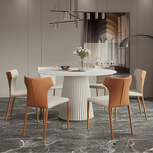 1/3/4/5/7 Pcs Metal Modern Dining Room Set with Round Pedestal Base Table Dinette Set Clearhalo 'Dining Room Sets' 'Dining Tables & Seating' 'dining_room_set' 'furn' 'furn_dining_room_set' 'Furniture' 'furniture_dining_room_set' 'Kitchen & Dining Furniture' 'kitchen&dining_furn' 'kitchen' 1200x1200_cfda1074-1846-43bd-b447-2e8b108b80f1