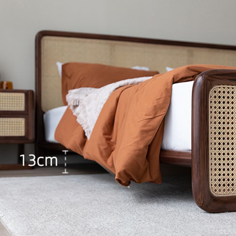 Letto standard in legno massiccio letto rettangolare tropicale con testiera