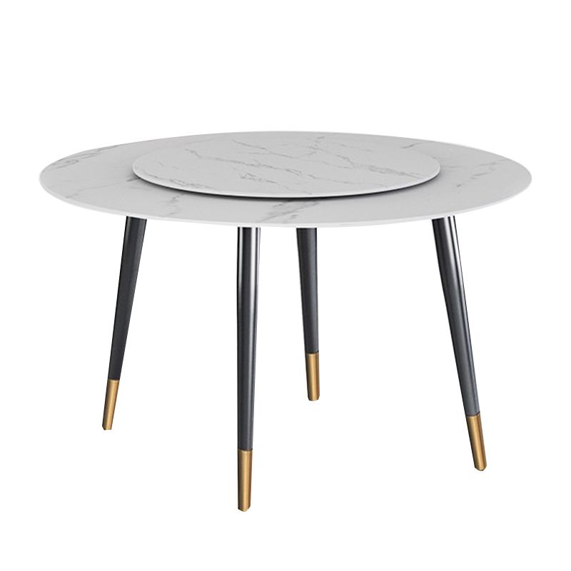 Round Metal 4 Legs Dining Table Black Frame Traditional Luxury Dining Table Clearhalo 'Dining Tables & Seating' 'Dining Tables' 'dining_table' 'furn' 'furn_dining_table' 'Furniture' 'furniture_dining_table' 'Kitchen & Dining Furniture' 'kitchen' 'kitchen_dining_table' 1200x1200_cfdd410a-04dc-4f81-8a4f-01009e376be1