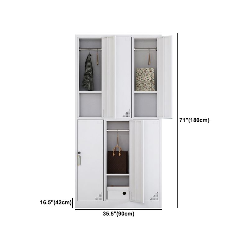 Contemporary Style Home Wardrobe Steel Wardrobe Closet with Doors
