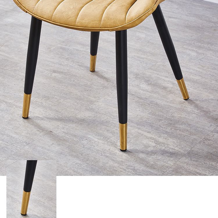 Contemporary Kitchen Dining Side Chair Leather Solid Back Chairs with Metal Legs Clearhalo ' kitchen&dining_furn' 'Dining Chairs' 'Dining Tables & Seating' 'dining_chair' 'furn' 'furn_dining_chair' 'Furniture' 'furniture_dining_chair' 'Kitchen & Dining Furniture' 'kitchen' 1200x1200_cfde975d-03e0-4d51-a064-b87fd685216a