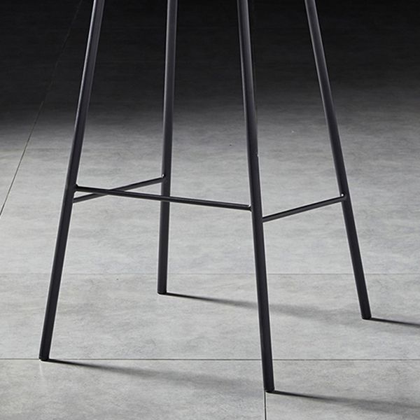Contemporary Style Low Back Leather Armless Bar Stool with Metal Legs Clearhalo 'Bar Furniture' 'Bar Stools' 'bar_stools' 'furn' 'furn_bar_stools' 'Furniture' 'Kitchen & Dining Furniture' 1200x1200_cfdf5d77-4d92-460e-9971-317d72a1897d