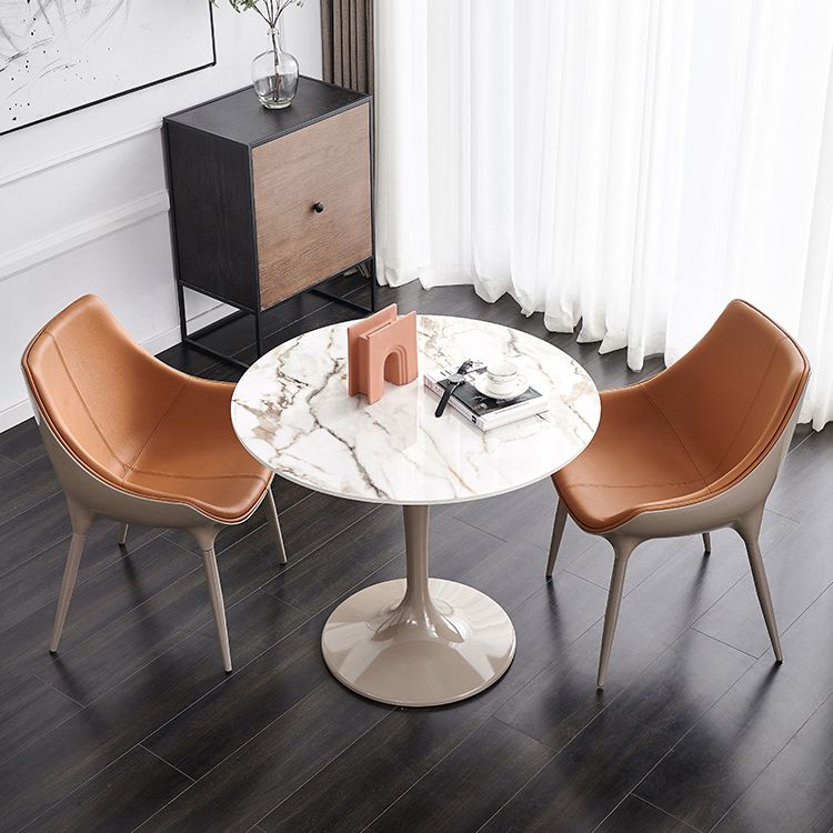 Sillas de comedor de estilo moderno sillas de cocina de cuero falso con patas de metal