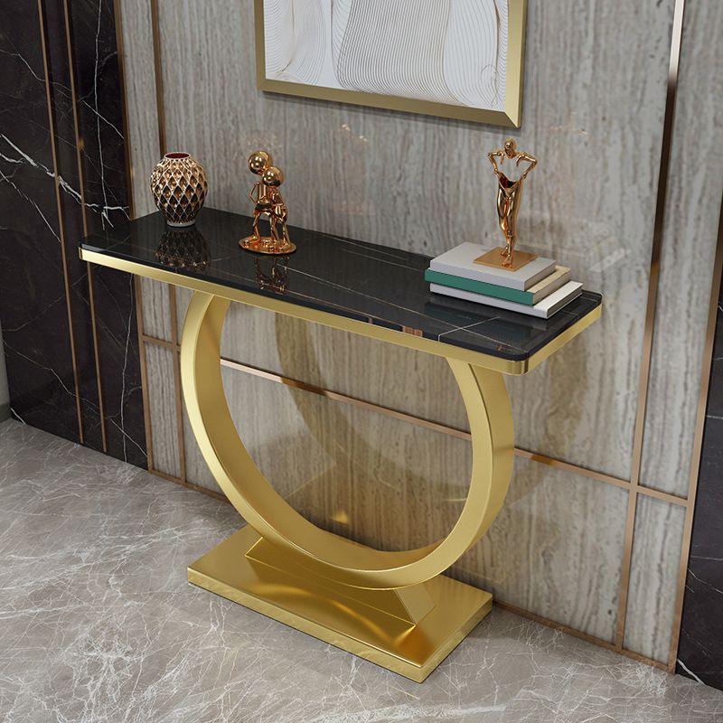 Mesa de consola de piedra moderna mesa de acento de 31.5 pulgadas de altura con estante