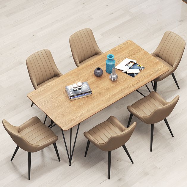 Metalen frame Dining zijstoel faux leer gestoffeerde zijstoel