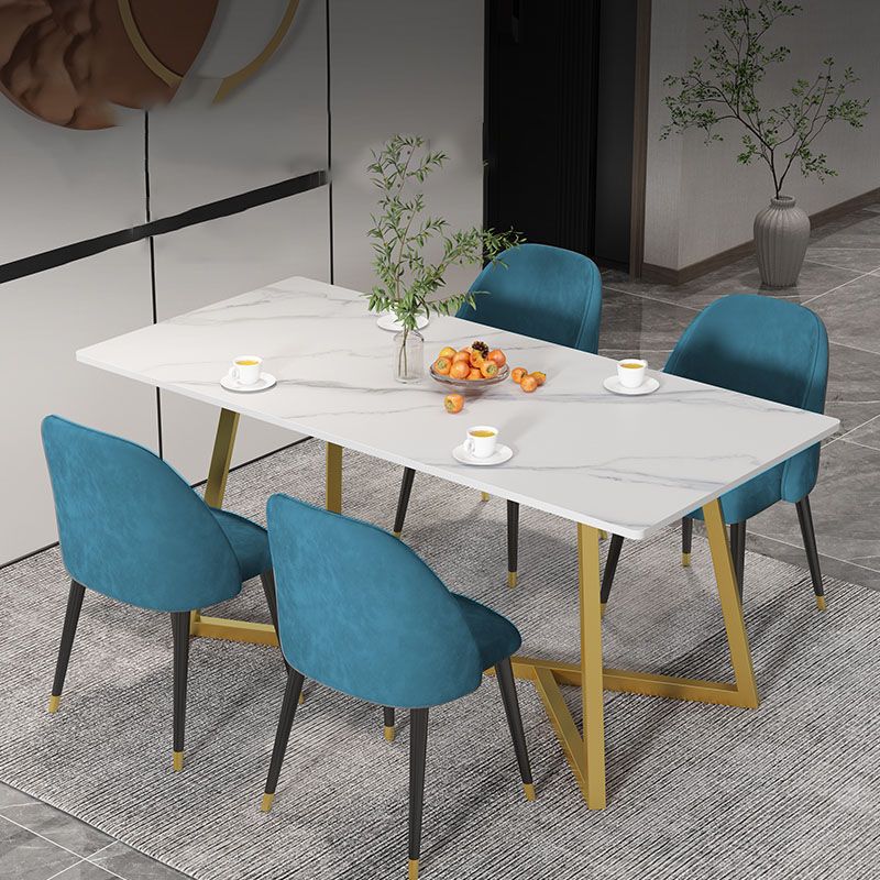 Glam Style 1/2/5 Pieces Dining Table Set Sintered Stone Table and Chair Set Clearhalo 'Dining Room Sets' 'Dining Tables & Seating' 'dining_room_set' 'furn' 'furn_dining_room_set' 'Furniture' 'furniture_dining_room_set' 'Kitchen & Dining Furniture' 'kitchen&dining_furn' 'kitchen' 1200x1200_cfe21134-0a1b-47e0-be70-ea5bda0942d6