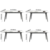 Modern Style Home Sintered Stone Dining Table 4 Legs Rectangular Table in White Clearhalo ' dining_table' 'Dining Tables & Seating' 'Dining Tables' 'furn' 'furn_dining_table' 'Furniture' 'furniture_dining_table' 'Kitchen & Dining Furniture' 'kitchen&dining_furn' 'kitchen' 'kitchen_dining_table' 1200x1200_cfe31edf-dd93-4060-919a-911611e5bb58