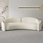 Contemporary Fabric Living Room White Cushions Tuxedo Arm Seating