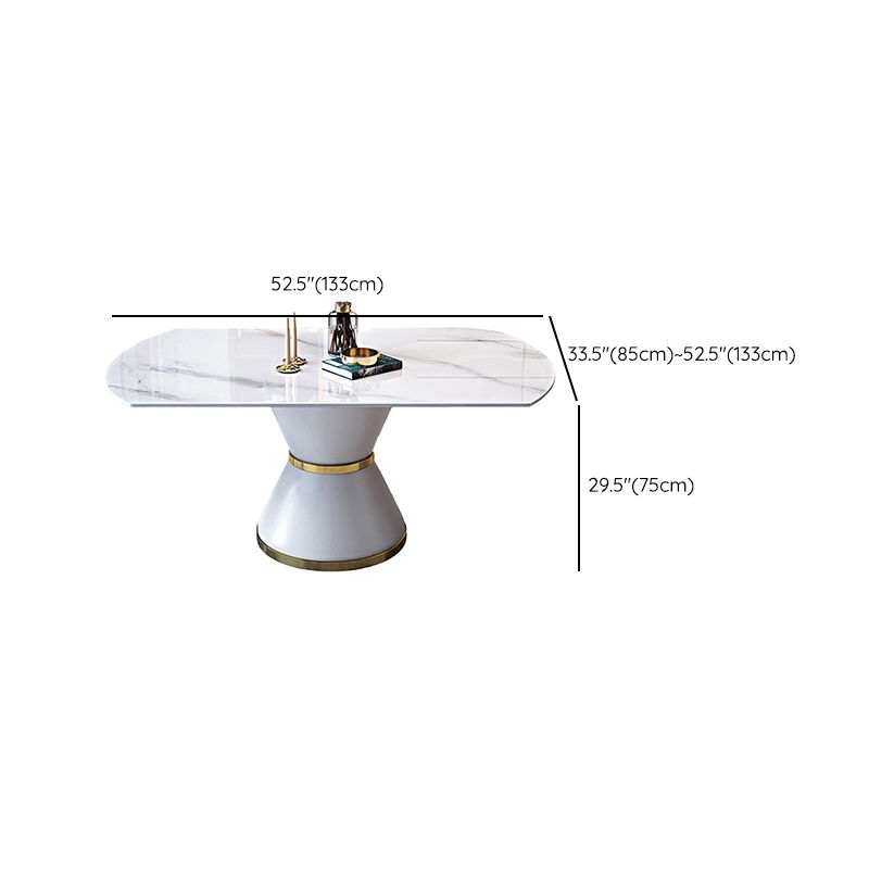 Luxury Round White Stone Top Dining Table with White & Gold Pedestal Clearhalo 'Dining Tables & Seating' 'Dining Tables' 'dining_table' 'furn' 'furn_dining_table' 'Furniture' 'Kitchen & Dining Furniture' 1200x1200_cfe6598c-c51f-43e6-8bbf-16ca76697f51