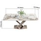 Metal Traditional Luxury Rectangular Dining Table Sintered Stone Table with Pedestal Clearhalo ' dining_table' 'Dining Tables & Seating' 'Dining Tables' 'furn' 'furn_dining_table' 'Furniture' 'furniture_dining_table' 'Kitchen & Dining Furniture' 'kitchen&dining_furn' 'kitchen' 'kitchen_dining_table' 1200x1200_cfe7add2-7222-4df6-b8f2-403b84f8ed50
