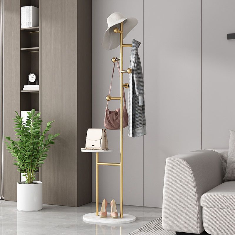 Contemporary Hall Tree Free Metal Coat Hooks Coat Rack with Storage Shelving Clearhalo 'Entry & Mudroom Furniture' 'furn' 'furn_hall_tree_coat_racks' 'Furniture' 'Hall Trees & Coat Racks' 'hall_tree_coat_racks' 1200x1200_cfe7e11b-0dd0-4a71-bc02-ee1f4822c5f5