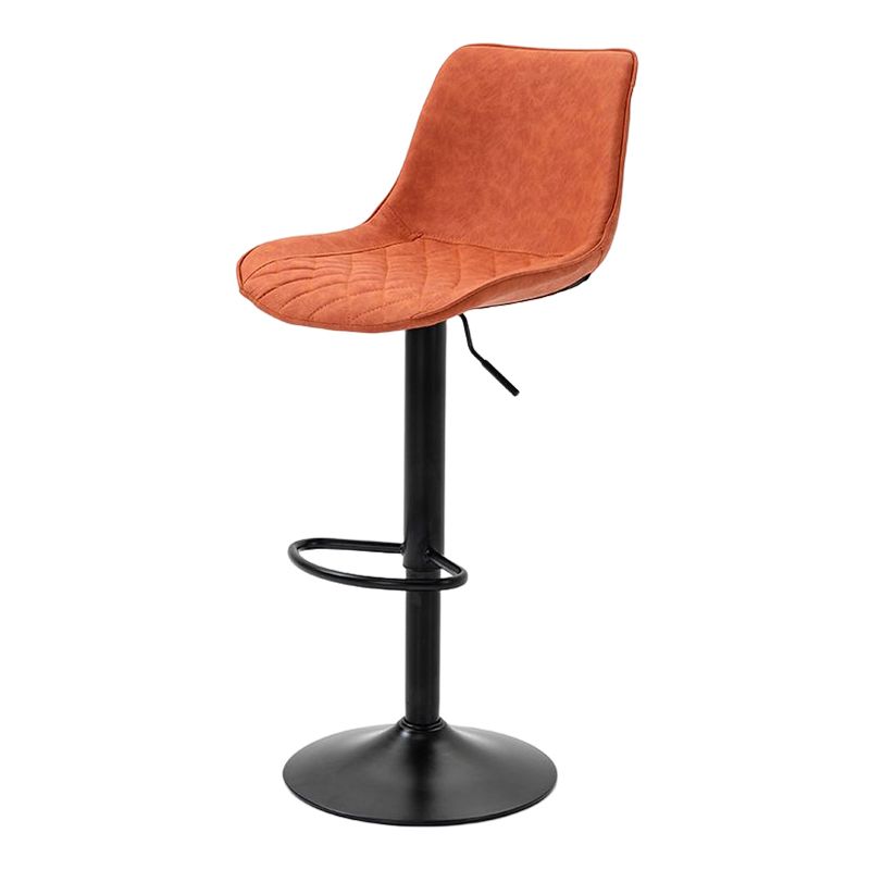 Industrial Bar and Counter Stool Adjustable Height Stool with Pedestal Base in Black Clearhalo 'Bar Furniture' 'Bar Stools' 'bar_stools' 'furn' 'furn_bar_stools' 'Furniture' 'furniture_bar_stools' 'Kitchen & Dining Furniture' 1200x1200_cfe8b796-7123-46df-8dc6-6f98df1f1f26
