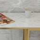 Glam Faux Marble Bar Height Table Rectangle Bar Dining Table with Storage Clearhalo 'Bar Furniture' 'Bar Tables' 'bar_tables' 'furn' 'furn_bar_tables' 'Furniture' 'Kitchen & Dining Furniture' 1200x1200_cfe908fc-e5b0-418a-8fd2-39cb92f22026